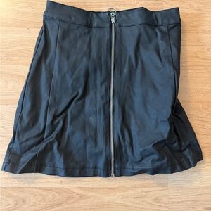 Black Front-Zip A-Line Women's Skirt